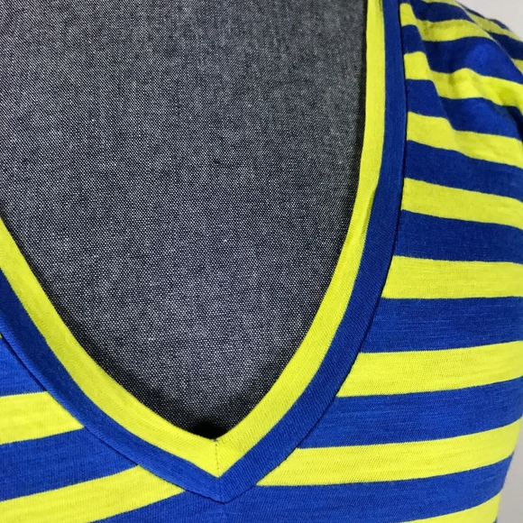 J. Crew Women's Size S Blue & Yellow Stripped top - Picture 4 of 8